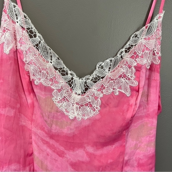 Free People Luella Pink Tie Dye Lace Trim Bodysuit M - Picture 4 of 5